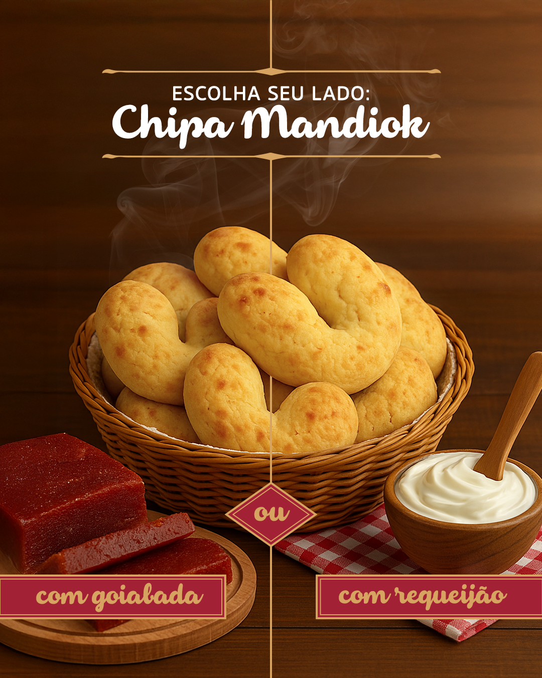 Chipa Mandiok com goiabada ou com requeijao